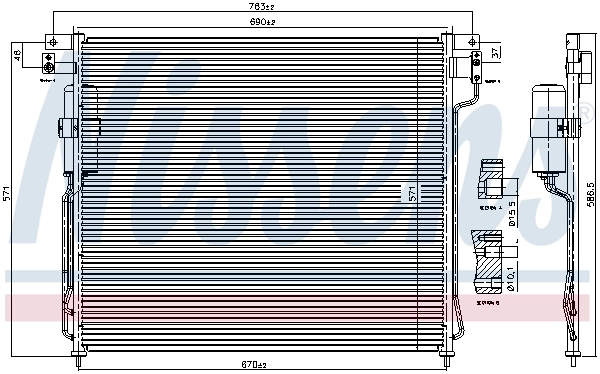 Radiador de aparelho de ar condicionado Nissens 94879