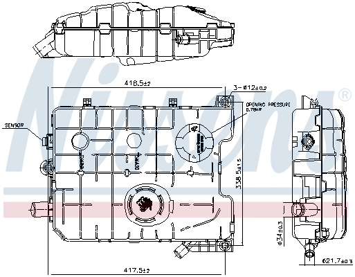 Tanque de expansão do sistema de esfriamento Nissens 996058