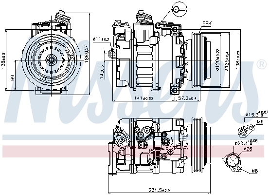 Compressor de aparelho de ar condicionado 89231 Nissens