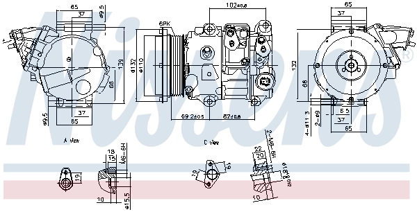 Compressor de aparelho de ar condicionado Nissens 890876