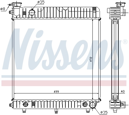 Radiador de esfriamento de motor 62632 Nissens