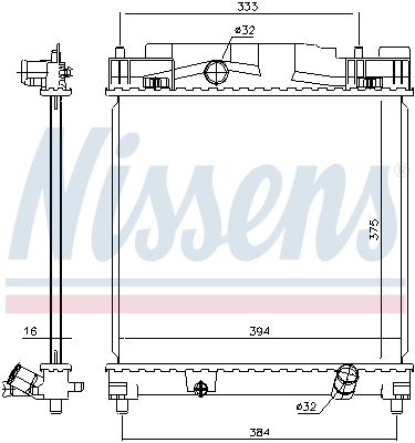 Radiador de esfriamento de motor 646816 Nissens