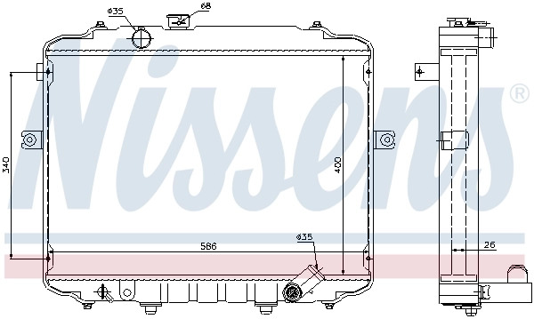 253104B010 Chrysler Radiador de esfriamento de motor