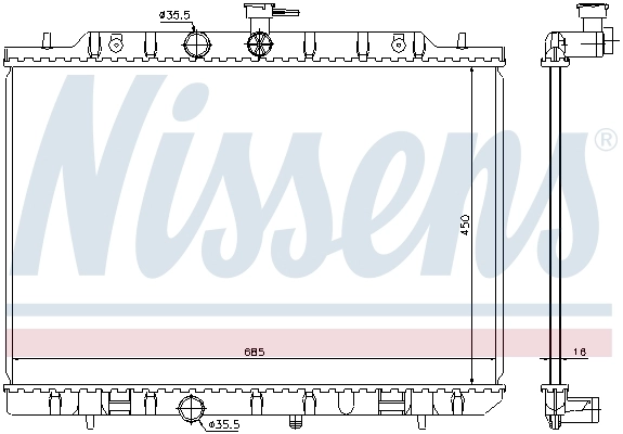 Radiador de esfriamento de motor 68724 Nissens