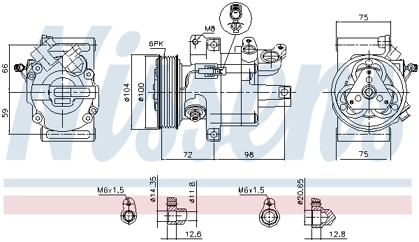 Compressor de aparelho de ar condicionado Nissens 89399