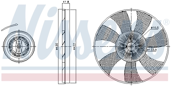 Acoplamento viscoso de ventilador de esfriamento 86220 Nissens