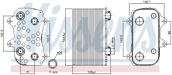 Radiador de esfriamento, Caixa Automática de Mudança Nissens 91164