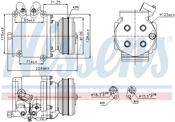 Compressor de aparelho de ar condicionado 89226 Nissens