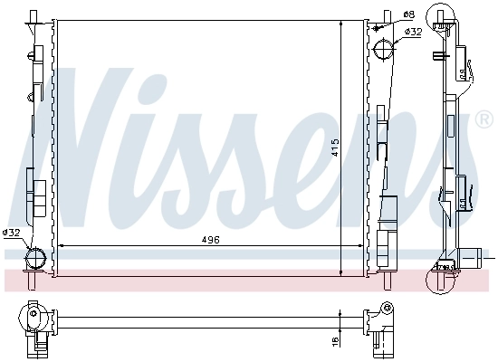 600108A2 Polcar Radiador de esfriamento de motor