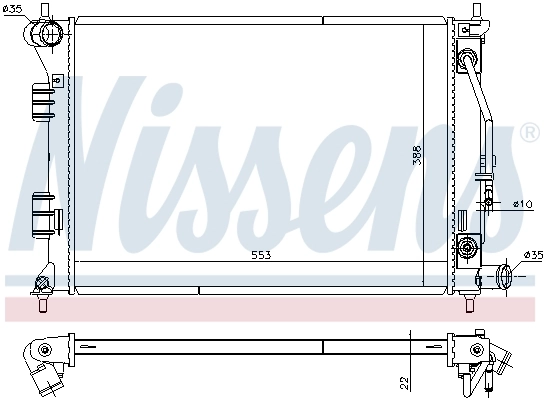 Radiador de esfriamento de motor 675014 Nissens