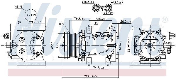 Compressor de aparelho de ar condicionado 89241 Nissens