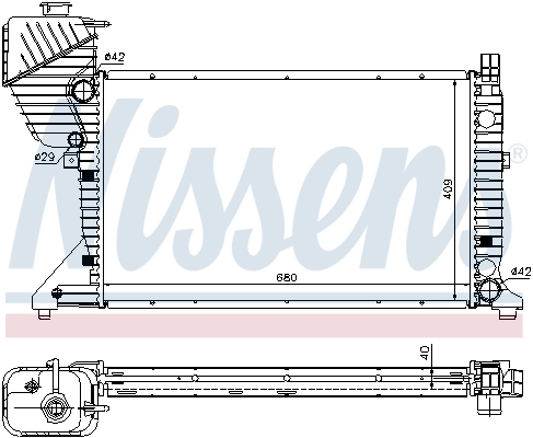 Radiador de esfriamento de motor Nissens 62519A