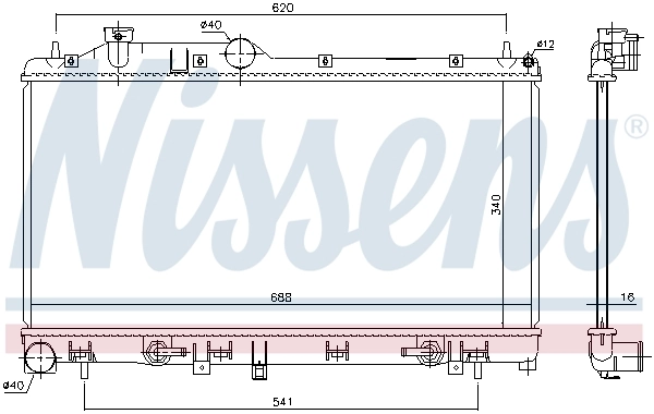 Radiador de esfriamento de motor Nissens 67725