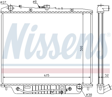 Radiador de esfriamento de motor Nissens 60852
