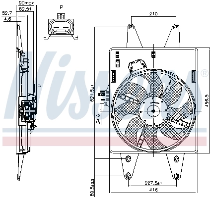Compre 46737734 Fiat/Alfa/Lancia Difusor do radiador de esfriamento, montado com motor e roda de aletas