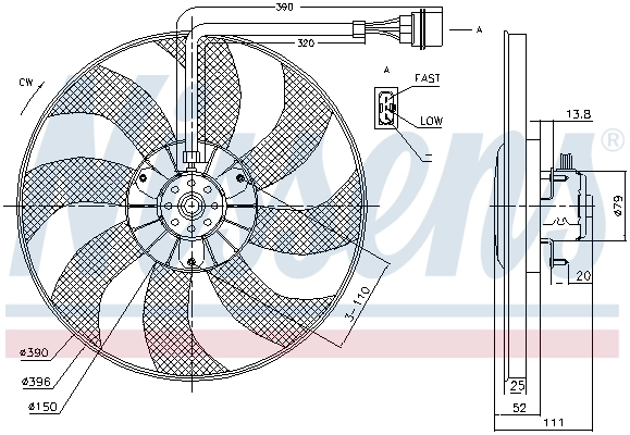 Compre Ventilador elétrico de esfriamento montado (motor + roda de aletas) Audi A2 