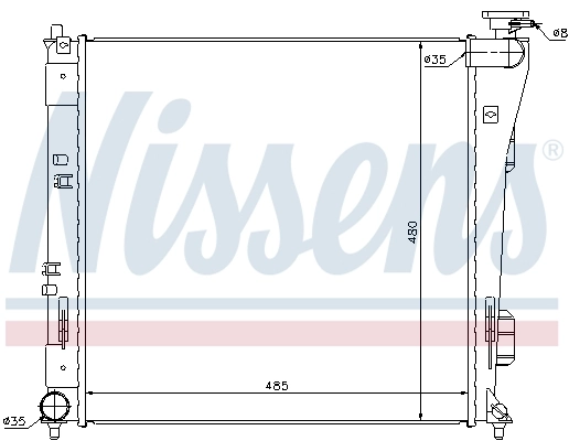 Radiador de esfriamento de motor 67606 Nissens