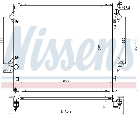 Radiador de esfriamento de motor Nissens 646822