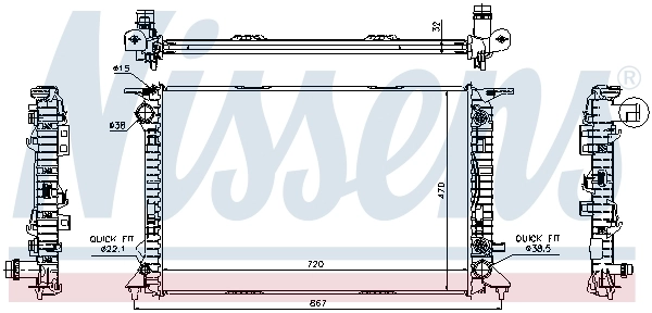 Radiador de esfriamento de motor 60324 Nissens
