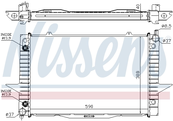 Radiador de esfriamento de motor 65548A Nissens