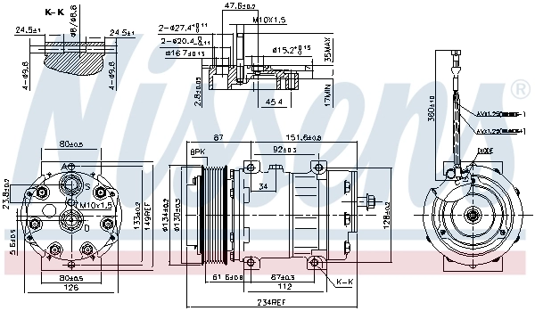 890221 Nissens Compressor de aparelho de ar condicionado