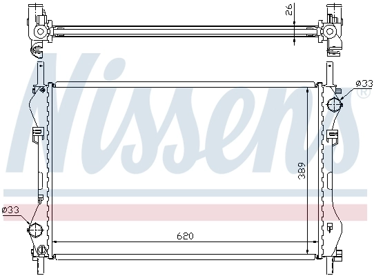 Radiador de esfriamento de motor 62044A Nissens