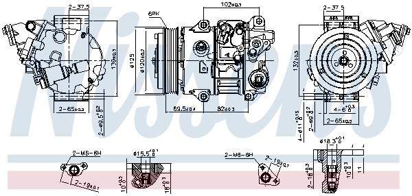 890805 Nissens Compressor de aparelho de ar condicionado