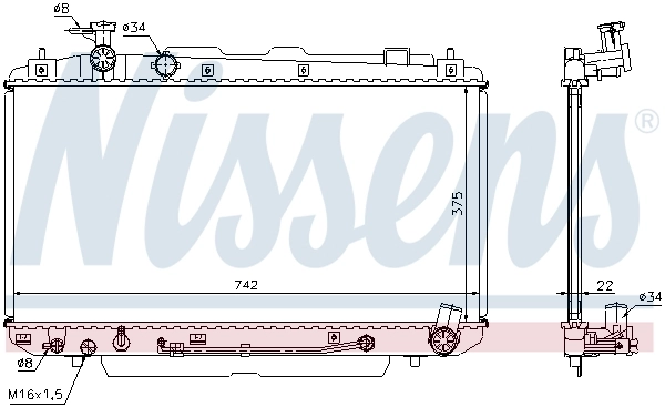 Radiador de esfriamento de motor 64644A Nissens