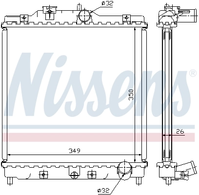 Radiador de esfriamento de motor 63312 Nissens