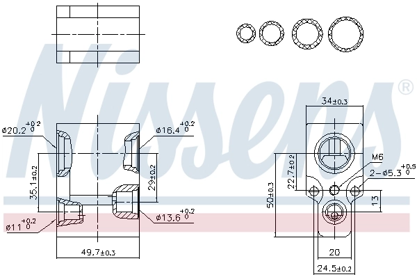 Válvula TRV de aparelho de ar condicionado Nissens 999349