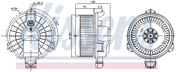  Motor de ventilador de forno (de aquecedor de salão) Ford S-Max monovolume (CDR) (2015 - 2026) 