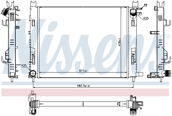 Radiador de esfriamento de motor 637624 Nissens