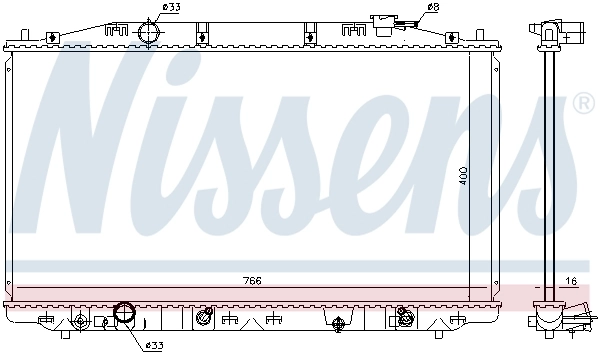 Radiador de esfriamento de motor Nissens 68096