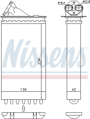 Radiador de forno (de aquecedor) Nissens 72655