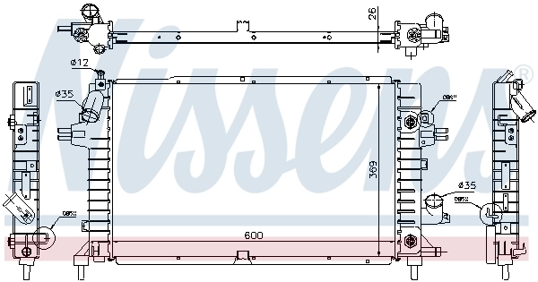 Radiador de esfriamento de motor 630739 Nissens