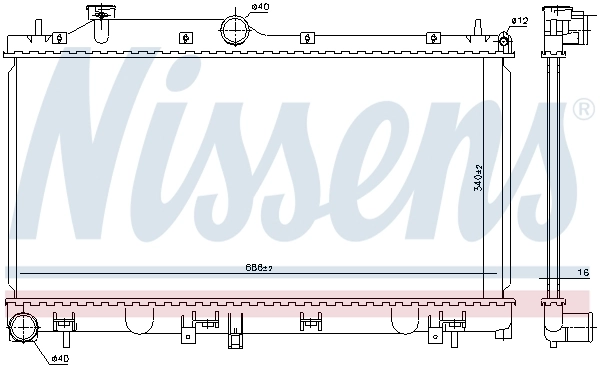 Radiador de esfriamento de motor 67724 Nissens