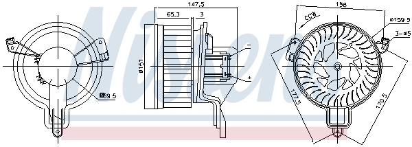 Motor de ventilador de forno (de aquecedor de salão) Nissens 87259