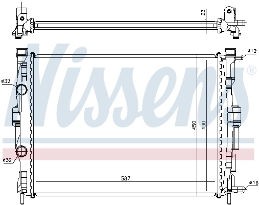 Radiador de esfriamento de motor 63764 Nissens