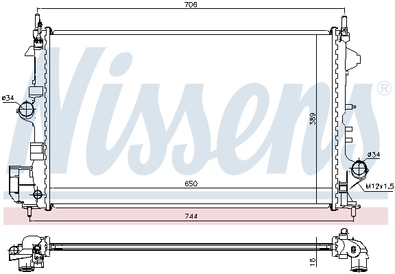 Radiador de esfriamento de motor 63123 Nissens
