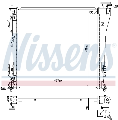 Radiador de esfriamento de motor Nissens 67552