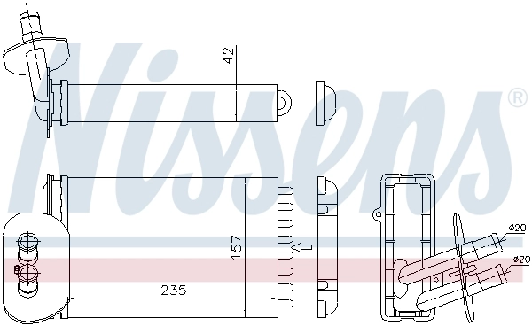 Radiador de forno (de aquecedor) Nissens 73977
