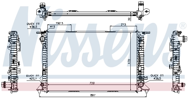 Radiador de esfriamento de motor 60318 Nissens