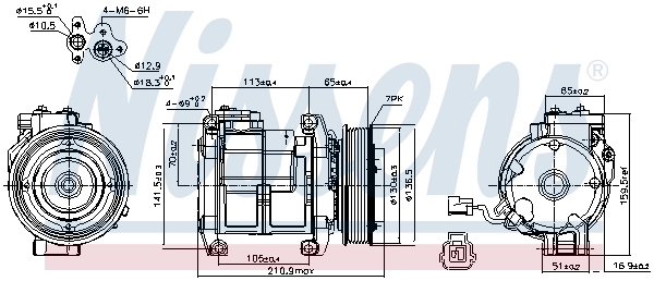 Compressor de aparelho de ar condicionado 89084 Nissens