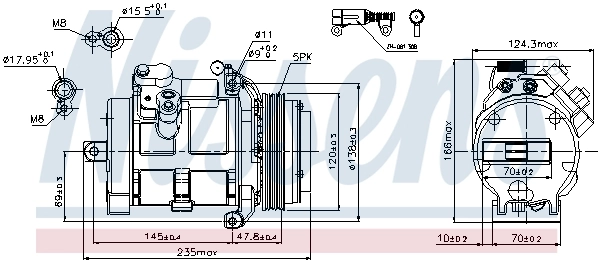 Compressor de aparelho de ar condicionado 89081 Nissens