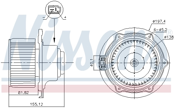 Motor de ventilador de forno (de aquecedor de salão) Nissens 87570