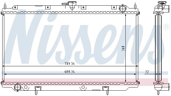 Radiador de esfriamento de motor 62923A Nissens