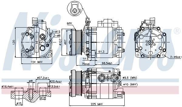 Compressor de aparelho de ar condicionado 89354 Nissens