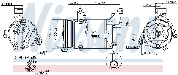 Compressor de aparelho de ar condicionado 89340 Nissens