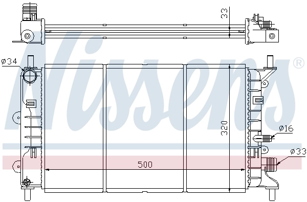Radiador de esfriamento de motor 621621 Nissens