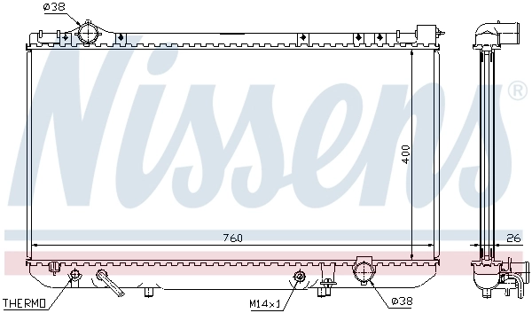 Radiador de esfriamento de motor Nissens 64756